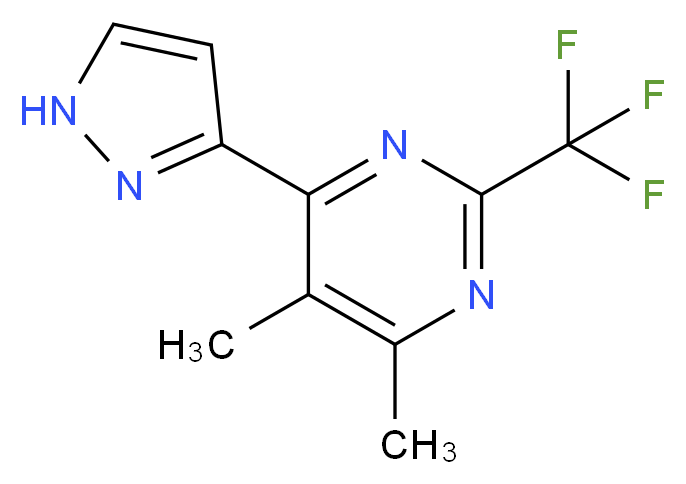 4,5-dimethyl-6-(1H-pyrazol-3-yl)-2-(trifluoromethyl)pyrimidine_分子结构_CAS_)