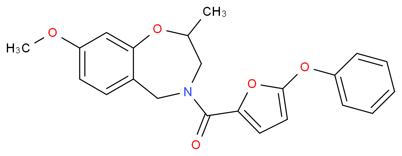 8-methoxy-2-methyl-4-(5-phenoxy-2-furoyl)-2,3,4,5-tetrahydro-1,4-benzoxazepine_分子结构_CAS_)