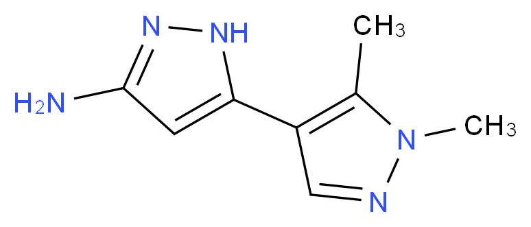 1',5'-Dimethyl-1'H,2H-3,4'-bipyrazol-5-amine_分子结构_CAS_)