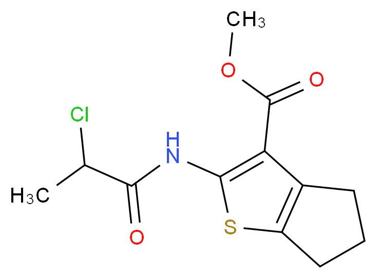 Methyl 2-[(2-chloropropanoyl)amino]-5,6-dihydro-4H-cyclopenta[b]thiophene-3-carboxylate_分子结构_CAS_)