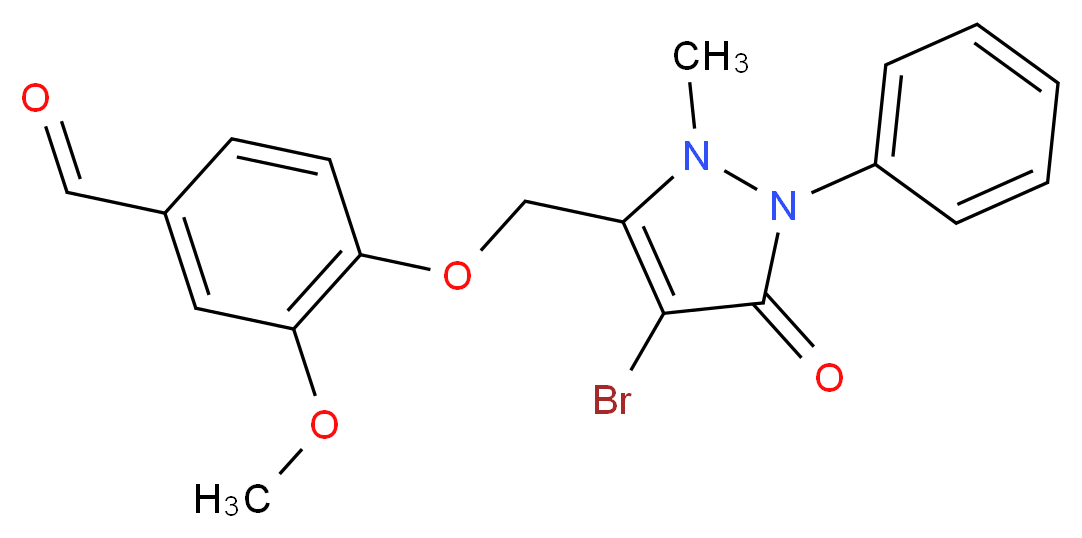 4-((4-bromo-2-methyl-5-oxo-1-phenyl(3-pyrazolin-3-yl))methoxy)-3-methoxybenzaldehyde_分子结构_CAS_)