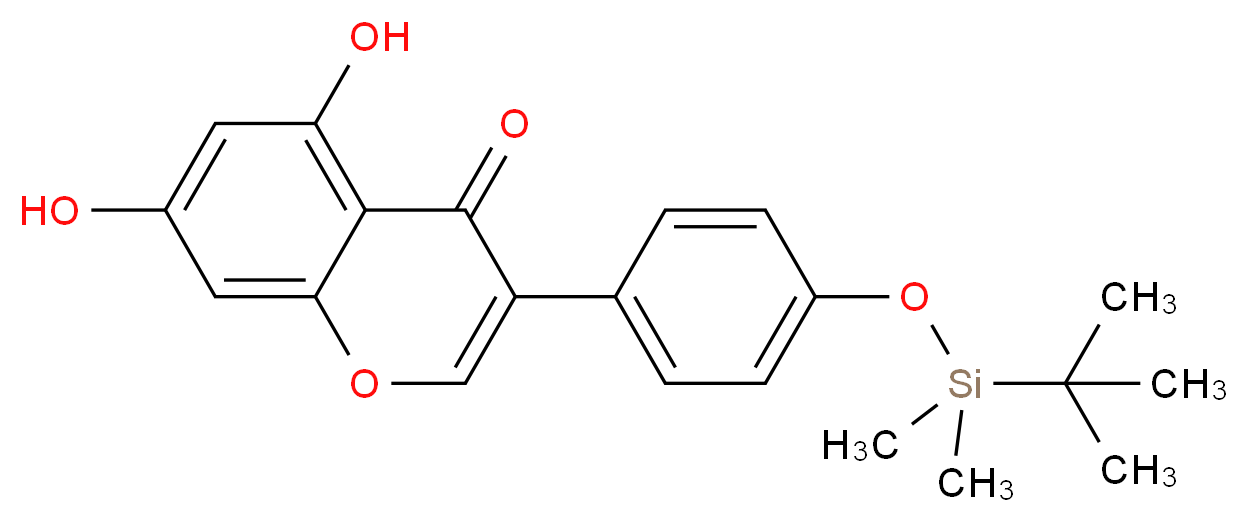 3-{4-[(tert-butyldimethylsilyl)oxy]phenyl}-5,7-dihydroxy-4H-chromen-4-one_分子结构_CAS_470666-97-8