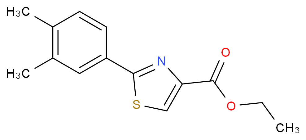 2-(3,4-DIMETHYL-PHENYL)-THIAZOLE-4-CARBOXYLIC ACID ETHYL ESTER_分子结构_CAS_885279-24-3)