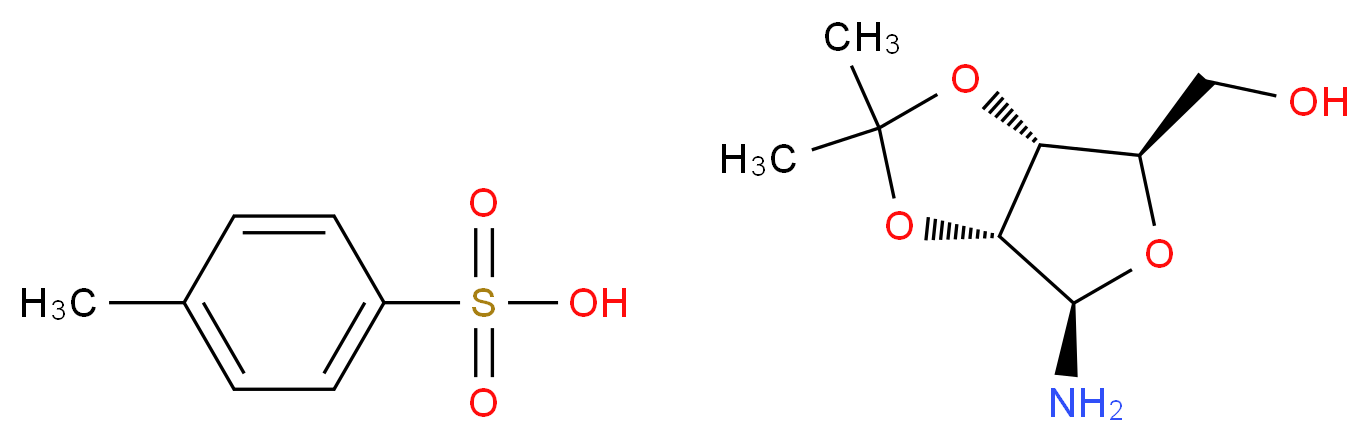 2,3-O-Isopropylidene-β-D-ribofuranosylamine p-toluenesulfonate salt_分子结构_CAS_29836-10-0)