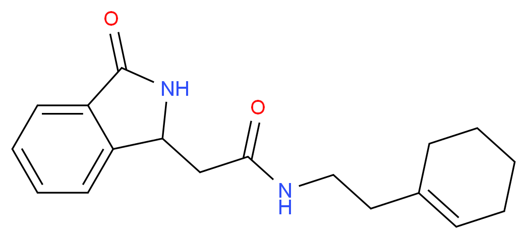 N-(2-cyclohex-1-en-1-ylethyl)-2-(3-oxo-2,3-dihydro-1H-isoindol-1-yl)acetamide_分子结构_CAS_)