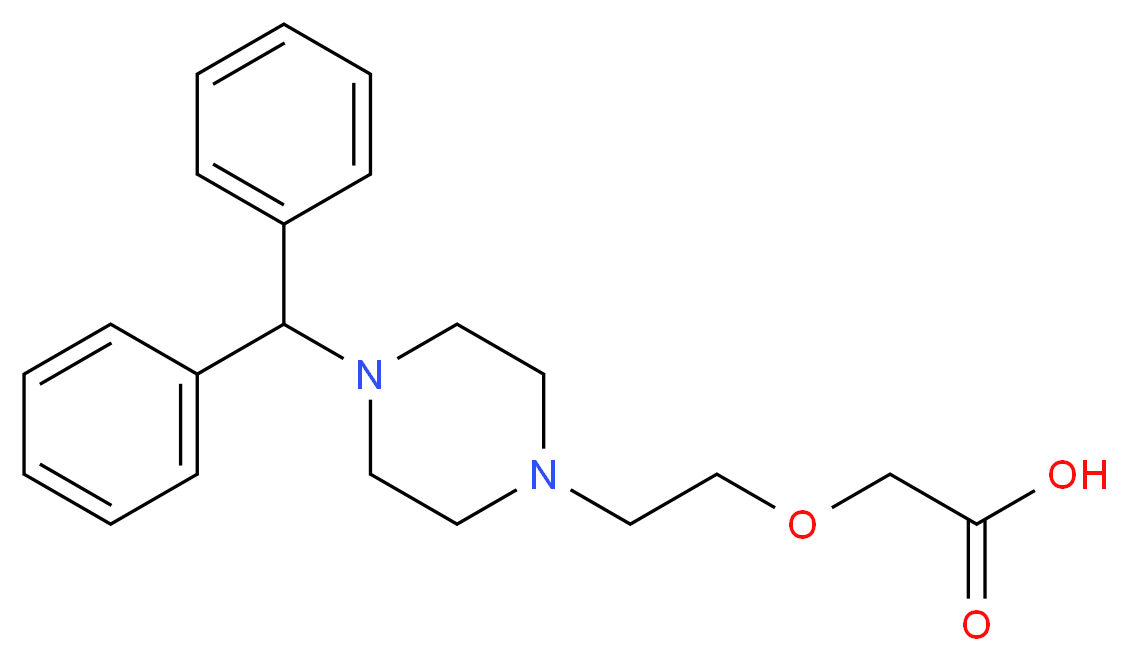 2-{2-[4-(diphenylmethyl)piperazin-1-yl]ethoxy}acetic acid_分子结构_CAS_83881-54-3