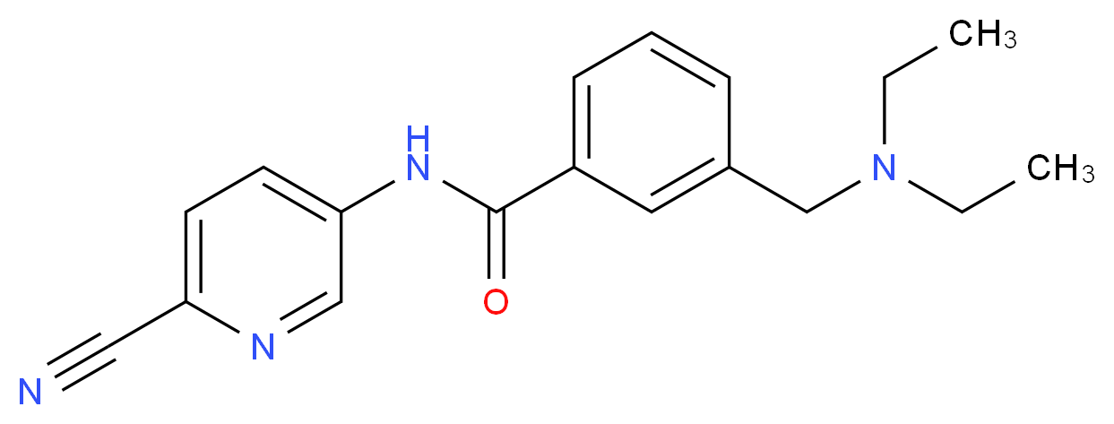 N-(6-cyanopyridin-3-yl)-3-[(diethylamino)methyl]benzamide_分子结构_CAS_)