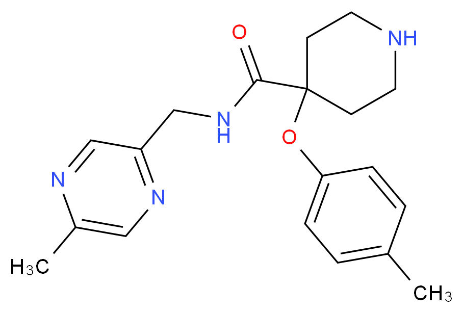 4-(4-methylphenoxy)-N-[(5-methylpyrazin-2-yl)methyl]piperidine-4-carboxamide_分子结构_CAS_)