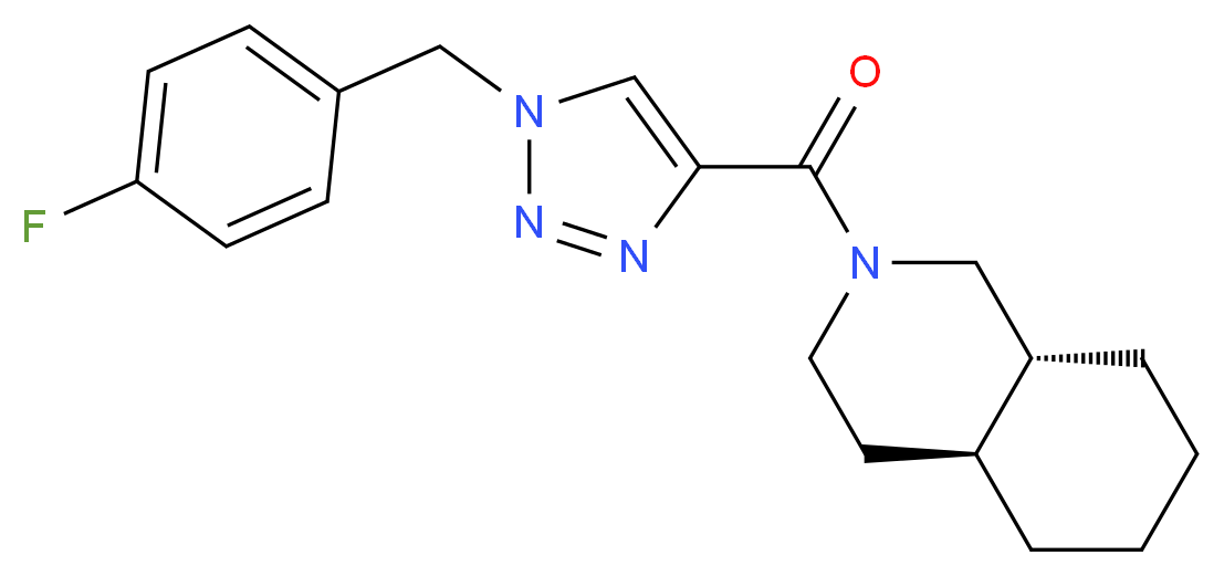 (4aS*,8aR*)-2-{[1-(4-fluorobenzyl)-1H-1,2,3-triazol-4-yl]carbonyl}decahydroisoquinoline_分子结构_CAS_)