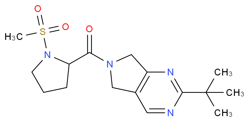 2-tert-butyl-6-[1-(methylsulfonyl)prolyl]-6,7-dihydro-5H-pyrrolo[3,4-d]pyrimidine_分子结构_CAS_)