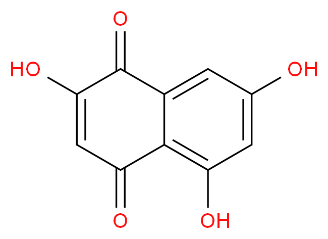 2,5,7-trihydroxy-1,4-dihydronaphthalene-1,4-dione_分子结构_CAS_479-05-0