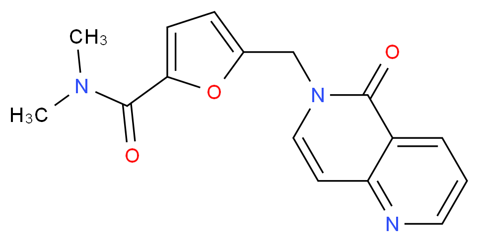 N,N-dimethyl-5-[(5-oxo-1,6-naphthyridin-6(5H)-yl)methyl]-2-furamide_分子结构_CAS_)