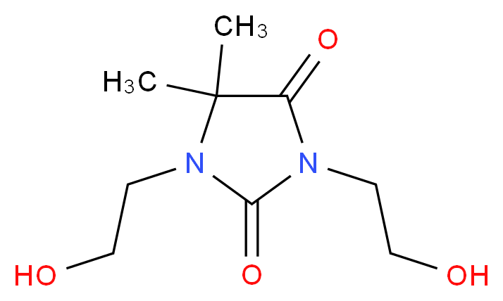 1,3-bis(2-hydroxyethyl)-5,5-dimethylimidazolidine-2,4-dione_分子结构_CAS_26850-24-8