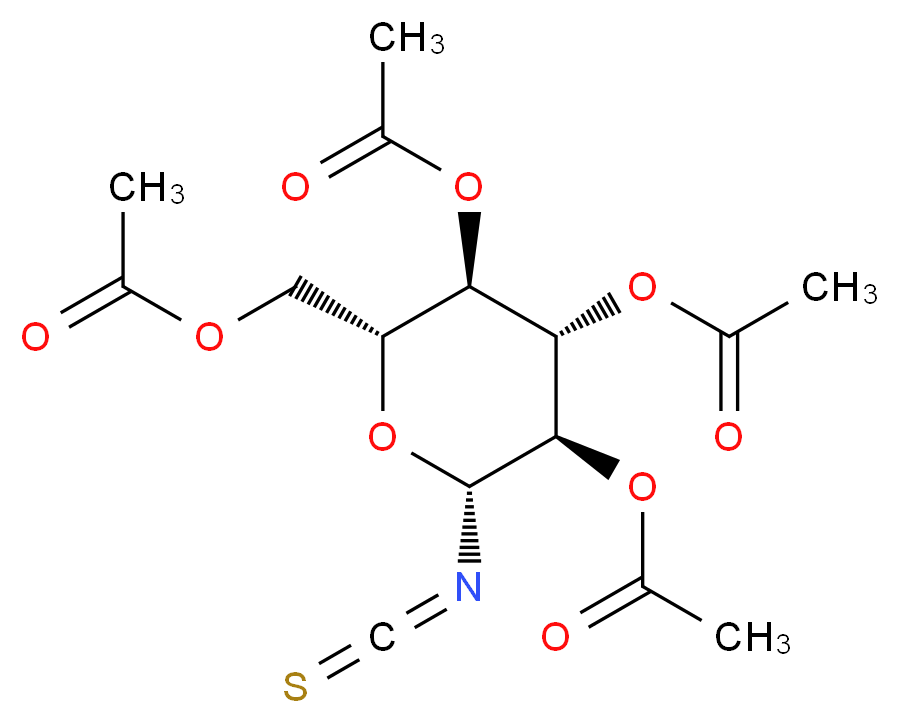 2,3,4,6-Tetra-O-acetyl-β-D-glucopyranosyl isothiocyanate_分子结构_CAS_14152-97-7)