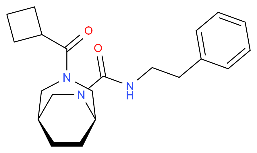(1S*,5R*)-3-(cyclobutylcarbonyl)-N-(2-phenylethyl)-3,6-diazabicyclo[3.2.2]nonane-6-carboxamide_分子结构_CAS_)