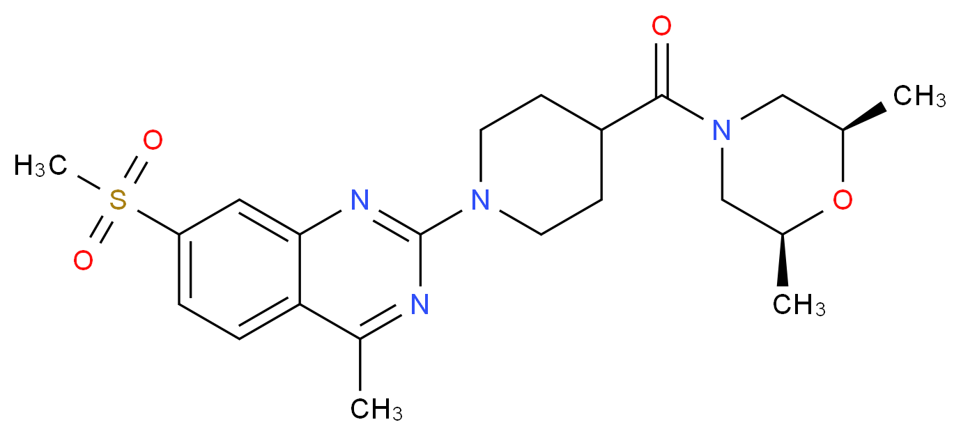 2-(4-{[(2R*,6S*)-2,6-dimethyl-4-morpholinyl]carbonyl}-1-piperidinyl)-4-methyl-7-(methylsulfonyl)quinazoline_分子结构_CAS_)