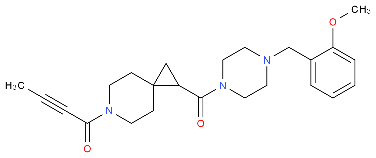 6-(2-butynoyl)-1-{[4-(2-methoxybenzyl)-1-piperazinyl]carbonyl}-6-azaspiro[2.5]octane_分子结构_CAS_)