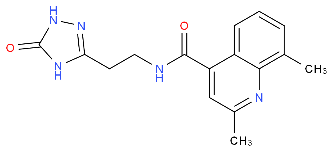 2,8-dimethyl-N-[2-(5-oxo-4,5-dihydro-1H-1,2,4-triazol-3-yl)ethyl]-4-quinolinecarboxamide_分子结构_CAS_)