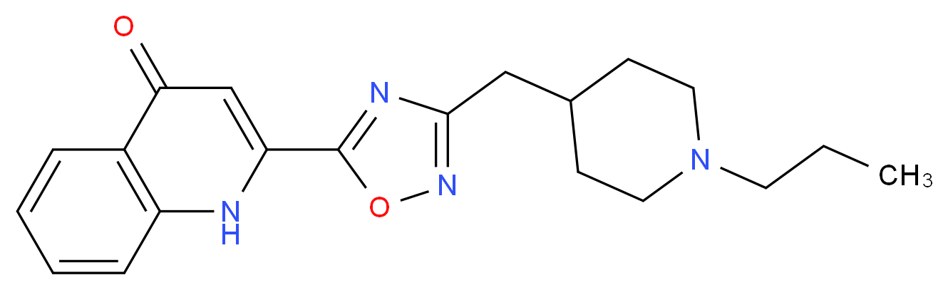 2-{3-[(1-propylpiperidin-4-yl)methyl]-1,2,4-oxadiazol-5-yl}quinolin-4(1H)-one_分子结构_CAS_)