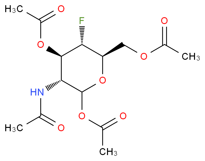 [(2R,3S,4R,5R)-4,6-bis(acetyloxy)-5-acetamido-3-fluorooxan-2-yl]methyl acetate_分子结构_CAS_116049-57-1