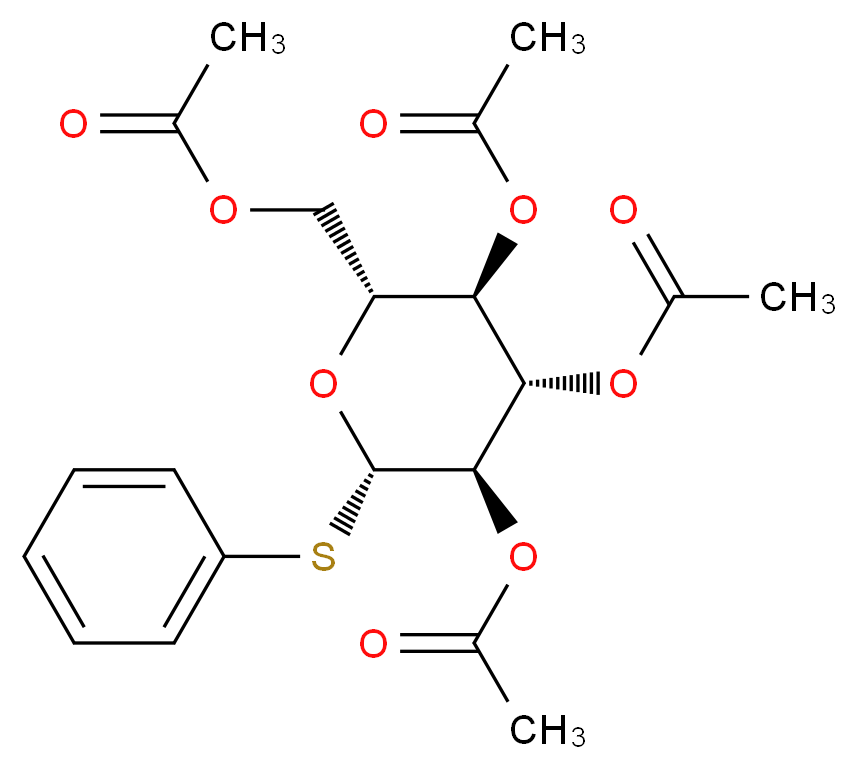 [(2R,3R,4S,5R,6S)-3,4,5-tris(acetyloxy)-6-(phenylsulfanyl)oxan-2-yl]methyl acetate_分子结构_CAS_23661-28-1