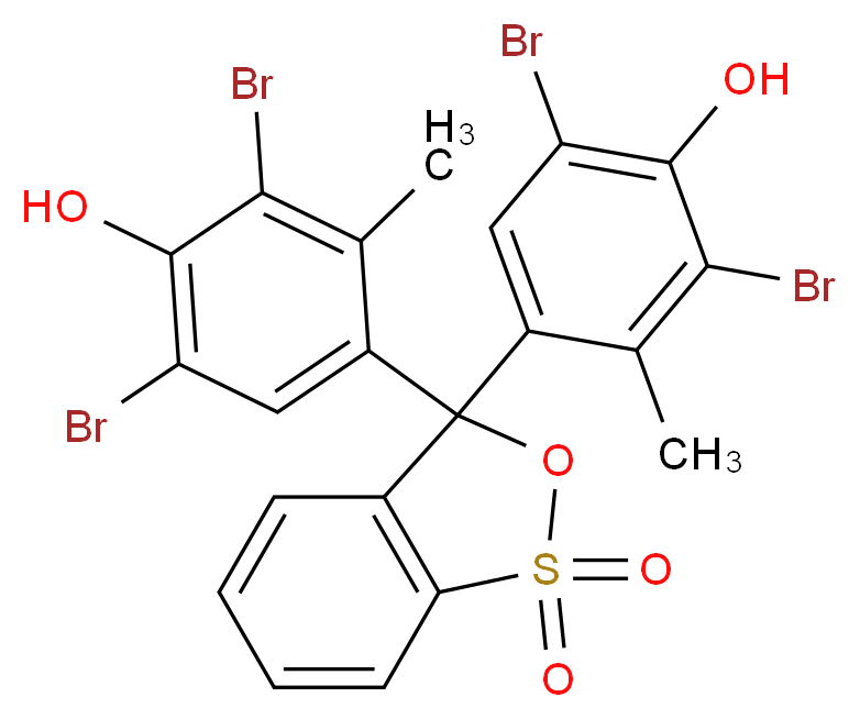 3,3-bis(3,5-dibromo-4-hydroxy-2-methylphenyl)-3H-2,1λ<sup>6</sup>-benzoxathiole-1,1-dione_分子结构_CAS_76-60-8