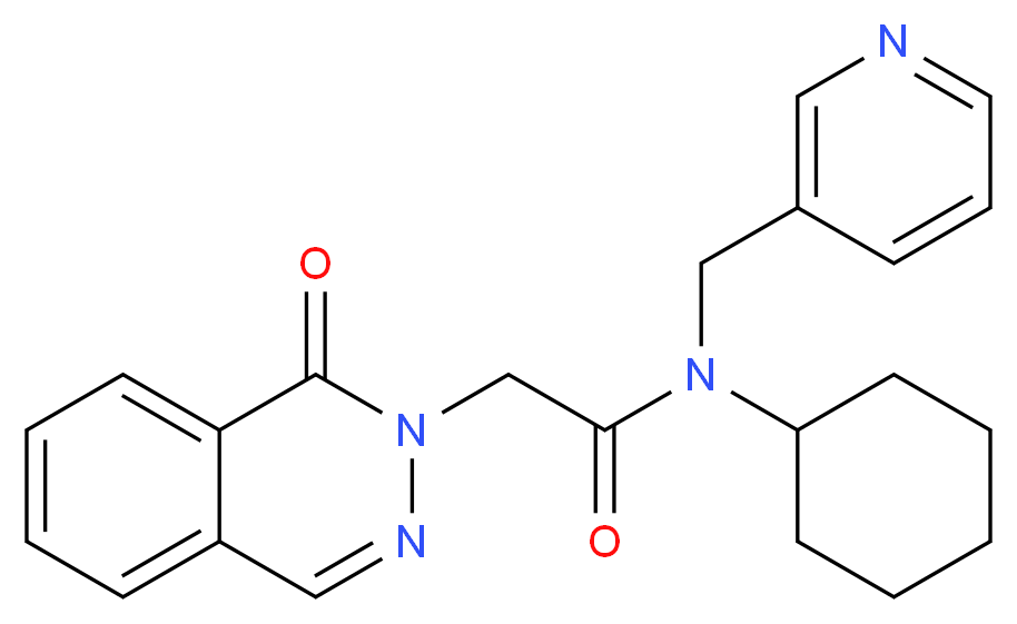 N-cyclohexyl-2-(1-oxophthalazin-2(1H)-yl)-N-(pyridin-3-ylmethyl)acetamide_分子结构_CAS_)
