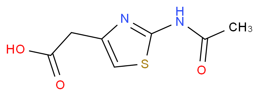 2-(2-acetamido-1,3-thiazol-4-yl)acetic acid_分子结构_CAS_202408-30-8