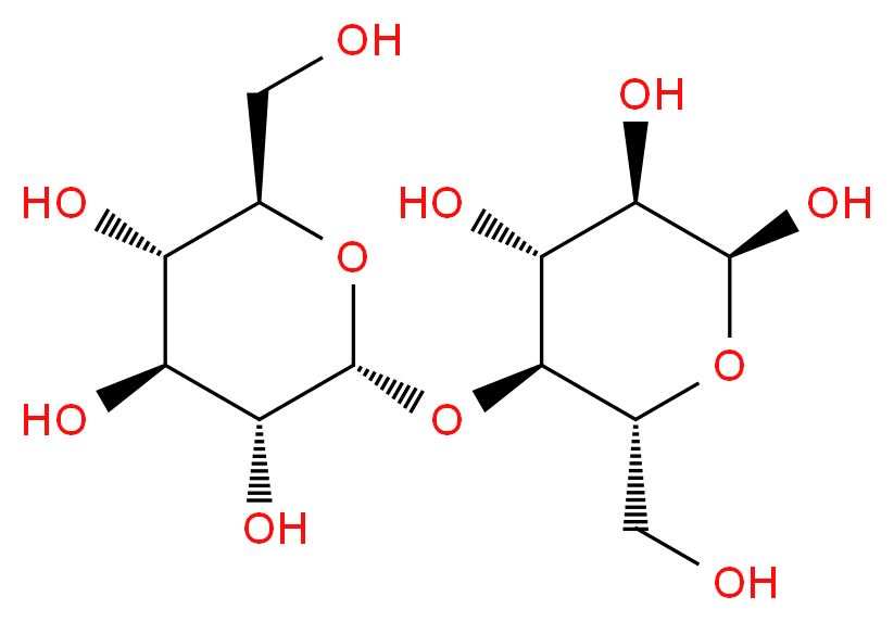 (2R,3S,4S,5R,6R)-2-(hydroxymethyl)-6-{[(2R,3S,4R,5R,6S)-4,5,6-trihydroxy-2-(hydroxymethyl)oxan-3-yl]oxy}oxane-3,4,5-triol_分子结构_CAS_9005-84-9