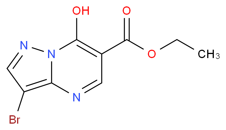 ethyl 3-bromo-7-hydroxypyrazolo[1,5-a]pyrimidine-6-carboxylate_分子结构_CAS_43024-63-1