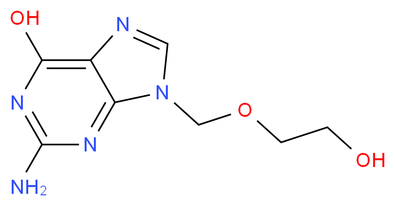 2-amino-9-[(2-hydroxyethoxy)methyl]-9H-purin-6-ol_分子结构_CAS_59277-89-3