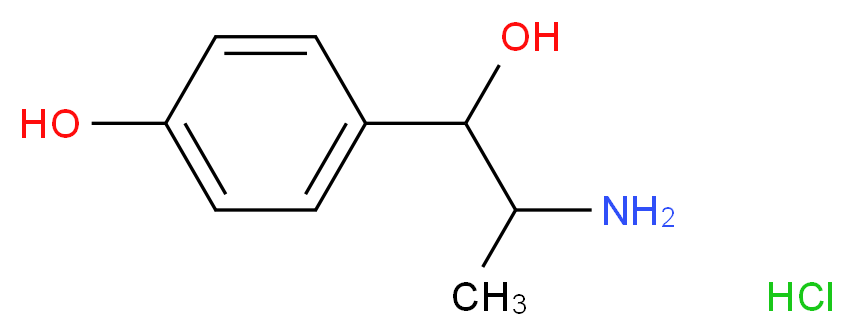 2-氨基-1-(4-羟基苯基)-1-丙醇 盐酸盐_分子结构_CAS_35085-65-5)