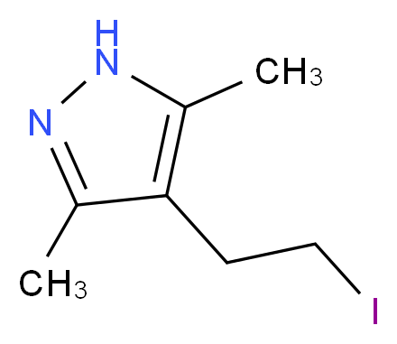 4-(2-iodoethyl)-3,5-dimethyl-1H-pyrazole_分子结构_CAS_83467-29-2