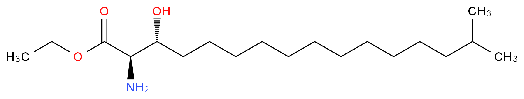 ethyl (2R,3R)-2-amino-3-hydroxy-15-methylhexadecanoate_分子结构_CAS_750560-88-4