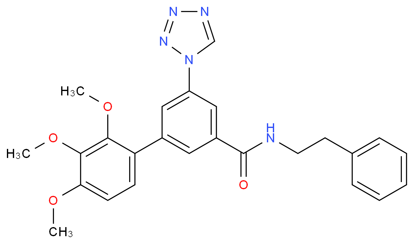 2',3',4'-trimethoxy-N-(2-phenylethyl)-5-(1H-tetrazol-1-yl)-3-biphenylcarboxamide_分子结构_CAS_)