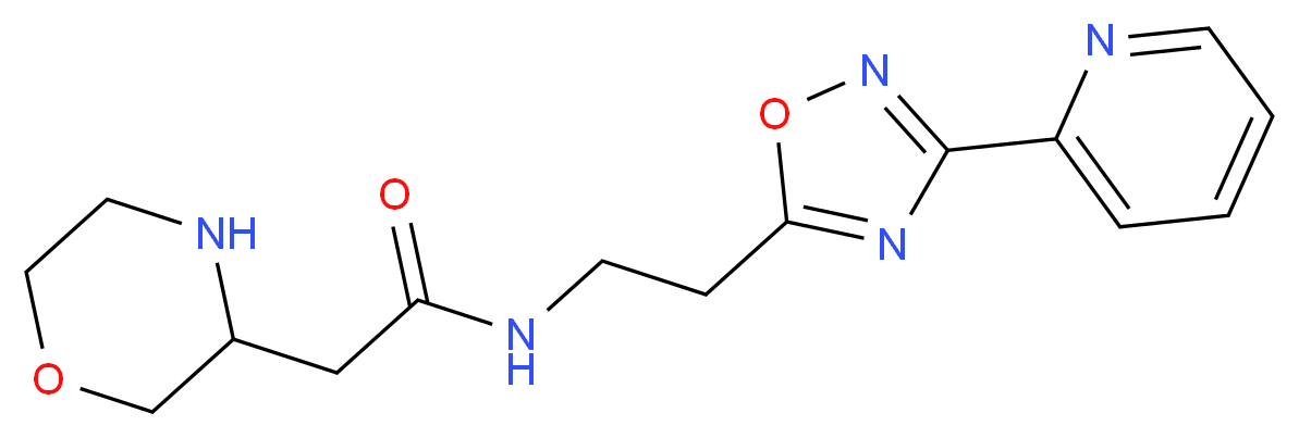 2-(3-morpholinyl)-N-{2-[3-(2-pyridinyl)-1,2,4-oxadiazol-5-yl]ethyl}acetamide_分子结构_CAS_)