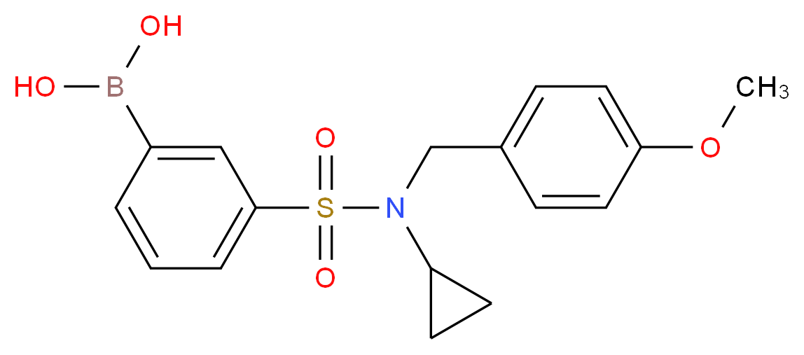 3-[环丙基(4-甲氧基苄基)磺酰胺基]苯硼酸_分子结构_CAS_913836-07-4)