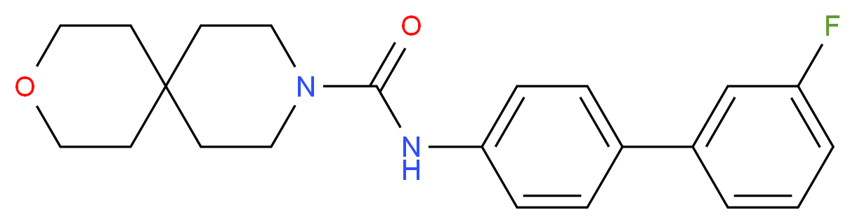 N-(3'-fluorobiphenyl-4-yl)-3-oxa-9-azaspiro[5.5]undecane-9-carboxamide_分子结构_CAS_)
