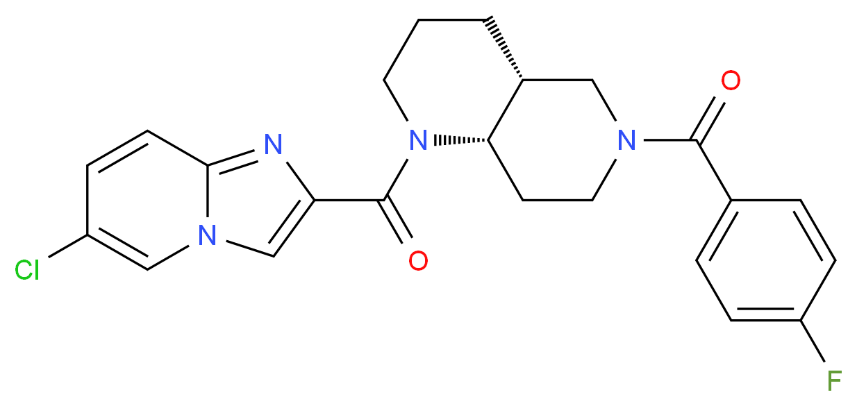 (4aR*,8aS*)-1-[(6-chloroimidazo[1,2-a]pyridin-2-yl)carbonyl]-6-(4-fluorobenzoyl)decahydro-1,6-naphthyridine_分子结构_CAS_)