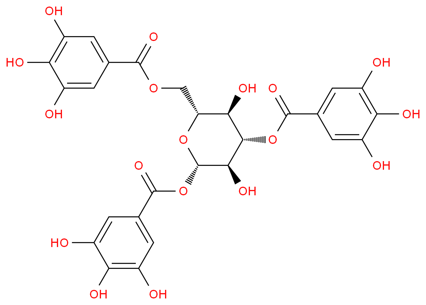 [(2R,3R,4S,5R,6S)-3,5-dihydroxy-4,6-bis(3,4,5-trihydroxybenzoyloxy)oxan-2-yl]methyl 3,4,5-trihydroxybenzoate_分子结构_CAS_23094-69-1