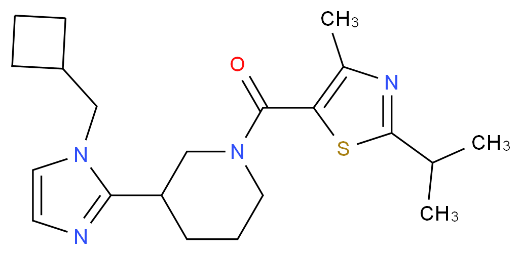 3-[1-(cyclobutylmethyl)-1H-imidazol-2-yl]-1-[(2-isopropyl-4-methyl-1,3-thiazol-5-yl)carbonyl]piperidine_分子结构_CAS_)