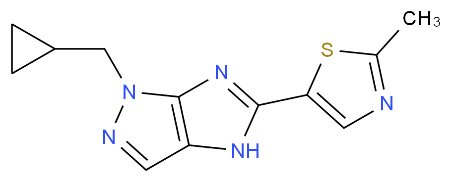1-(cyclopropylmethyl)-5-(2-methyl-1,3-thiazol-5-yl)-1,4-dihydroimidazo[4,5-c]pyrazole_分子结构_CAS_)