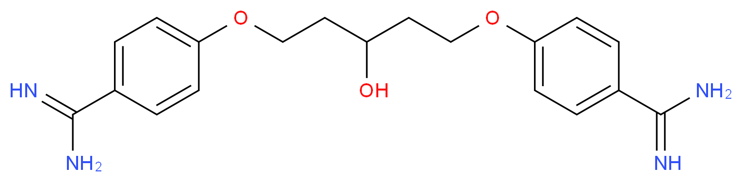 4-{[5-(4-carbamimidoylphenoxy)-3-hydroxypentyl]oxy}benzene-1-carboximidamide_分子结构_CAS_133991-33-0