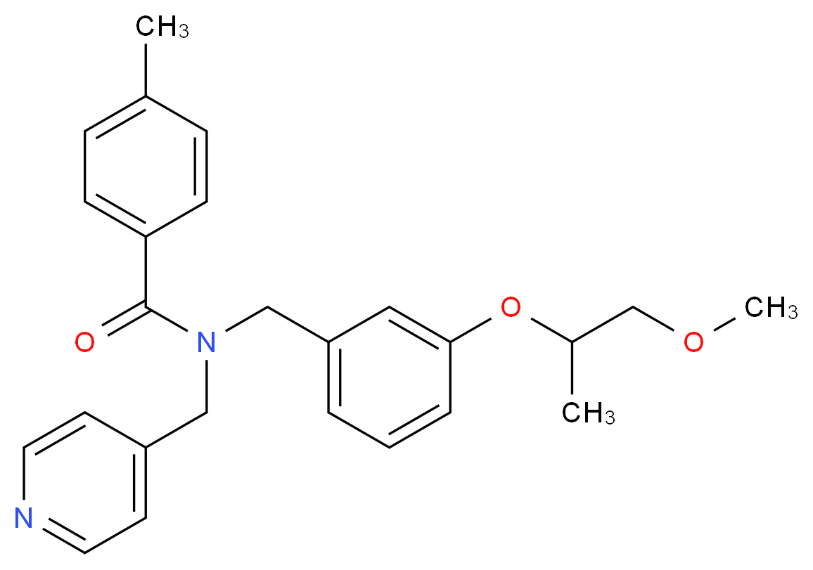 N-[3-(2-methoxy-1-methylethoxy)benzyl]-4-methyl-N-(4-pyridinylmethyl)benzamide_分子结构_CAS_)
