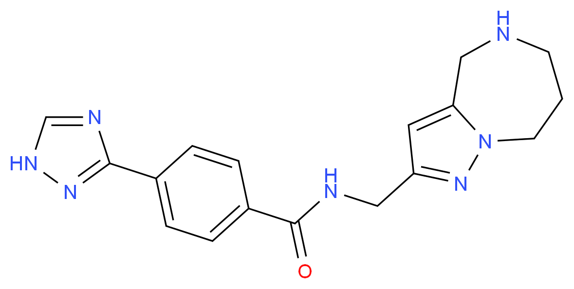 N-(5,6,7,8-tetrahydro-4H-pyrazolo[1,5-a][1,4]diazepin-2-ylmethyl)-4-(1H-1,2,4-triazol-3-yl)benzamide_分子结构_CAS_)