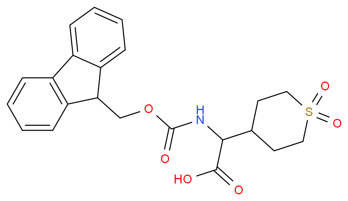 2-(1,1-dioxo-1λ<sup>6</sup>-thian-4-yl)-2-({[(9H-fluoren-9-yl)methoxy]carbonyl}amino)acetic acid_分子结构_CAS_369402-98-2