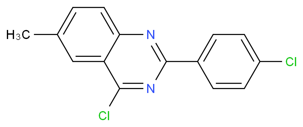 4-CHLORO-2-(4-CHLORO-PHENYL)-6-METHYL-QUINAZOLINE_分子结构_CAS_885277-69-0)