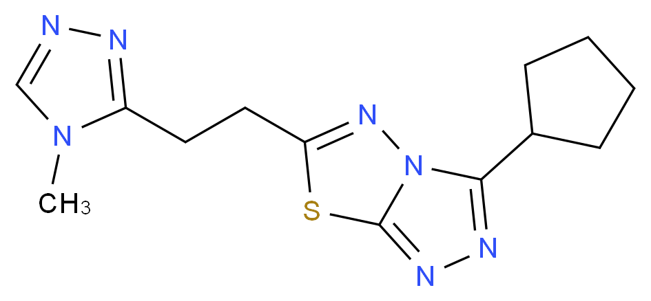 3-cyclopentyl-6-[2-(4-methyl-4H-1,2,4-triazol-3-yl)ethyl][1,2,4]triazolo[3,4-b][1,3,4]thiadiazole_分子结构_CAS_)