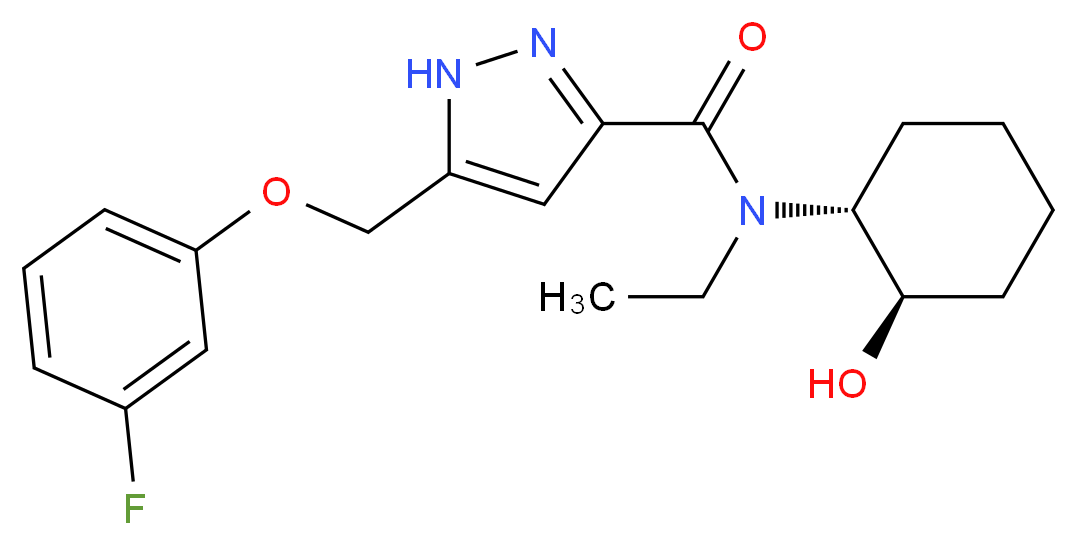 N-ethyl-5-[(3-fluorophenoxy)methyl]-N-[(1R*,2R*)-2-hydroxycyclohexyl]-1H-pyrazole-3-carboxamide_分子结构_CAS_)