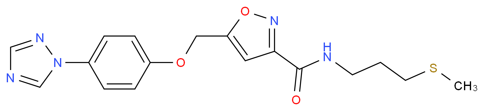 N-[3-(methylthio)propyl]-5-{[4-(1H-1,2,4-triazol-1-yl)phenoxy]methyl}-3-isoxazolecarboxamide_分子结构_CAS_)